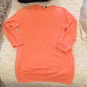 Peach JCREW 3/4 sleeve light weight sweater